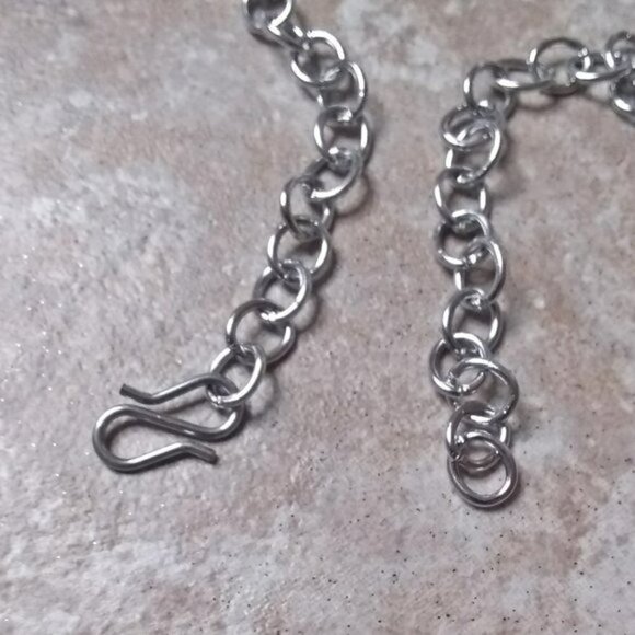 LAST ONE! Beaded "Tree of Life" Medallion - Black + Silver Necklace Choker @ 17" - Picture 6 of 9